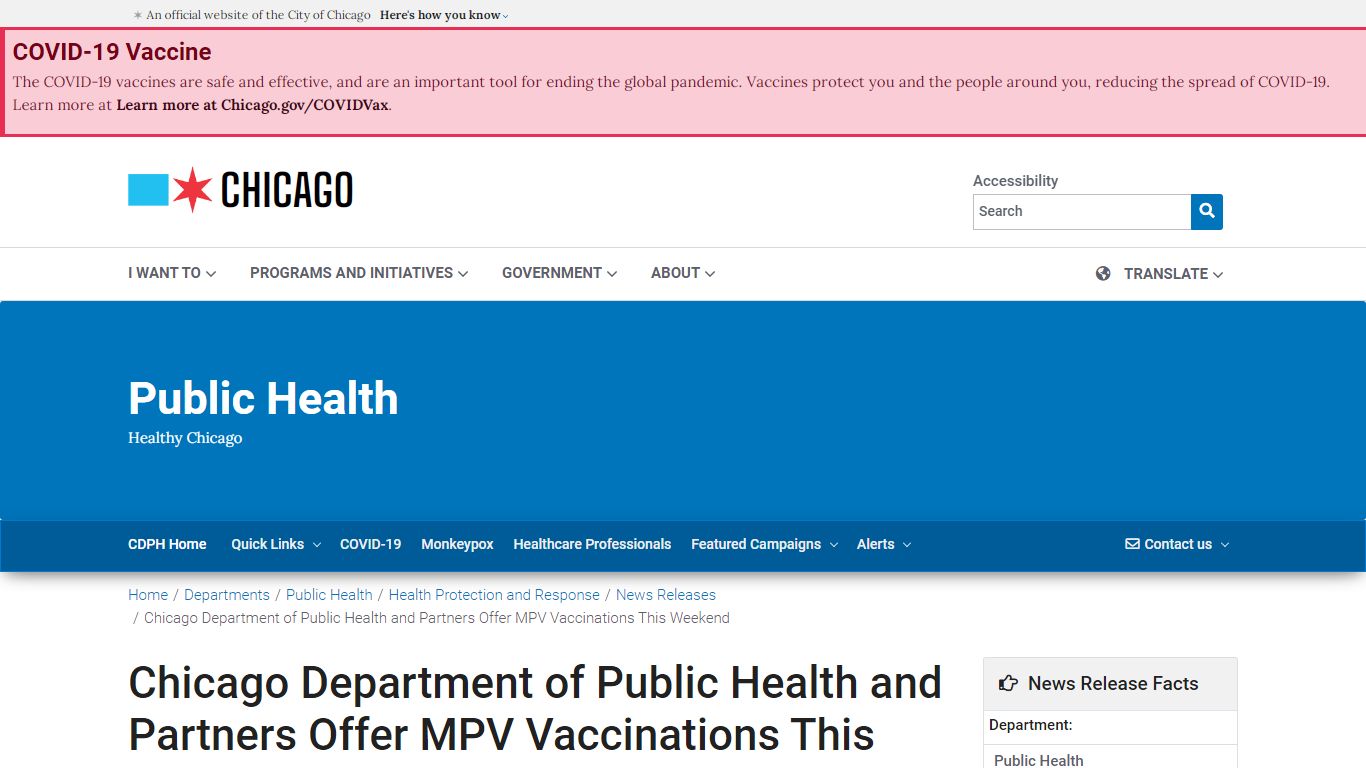 City of Chicago :: Chicago Department of Public Health and Partners ...